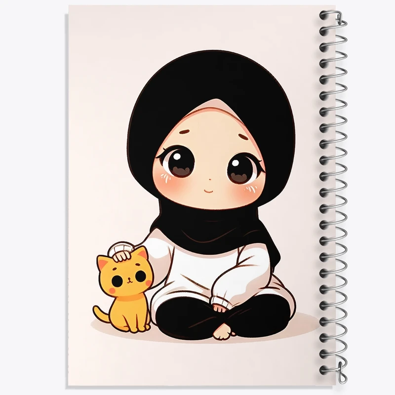 دفتر طراحی 50 برگ خندالو طرح دخترانه با حجاب کد F3775