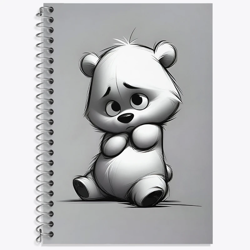 دفتر زبان 50 برگ خندالو مدل سه خط طرح خرس خجالتی کد N6716