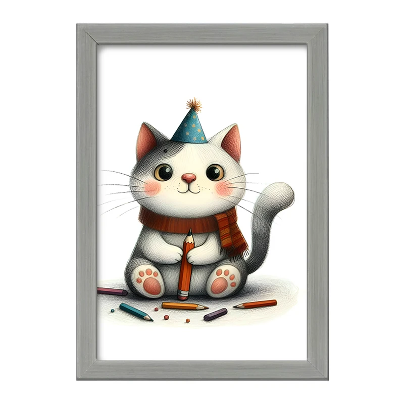 تابلو خندالو طرح گربه بامزه کد F6174