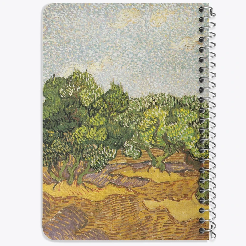 دفتر یادداشت 50 برگ خندالو طرح درختان زیتون ونسان ونگوگ (Van Gogh) کد 36801