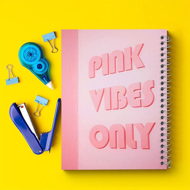 دفتر نقاشی 50 برگ خندالو طرح Pink Vibes Only کد F3848