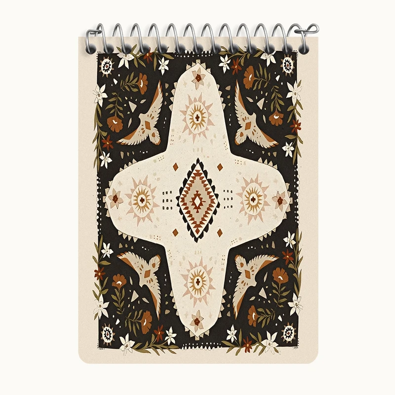 دفتر یادداشت 50 برگ خندالو طرح گل و مرغ کد N6871