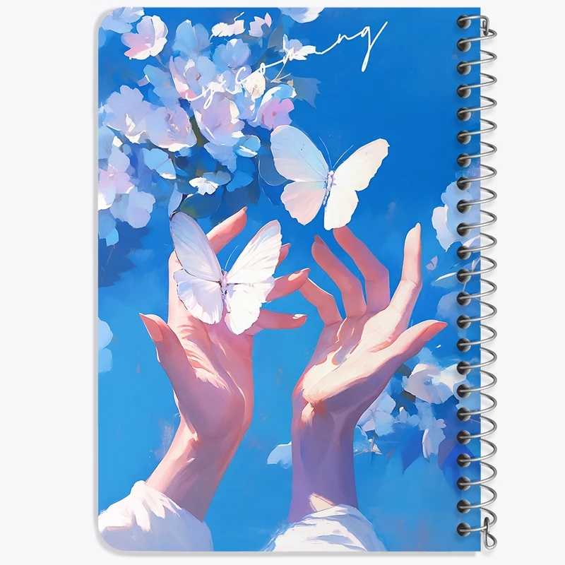 دفتر یادداشت 50 برگ خندالو طرح دست و پروانه کد F11075