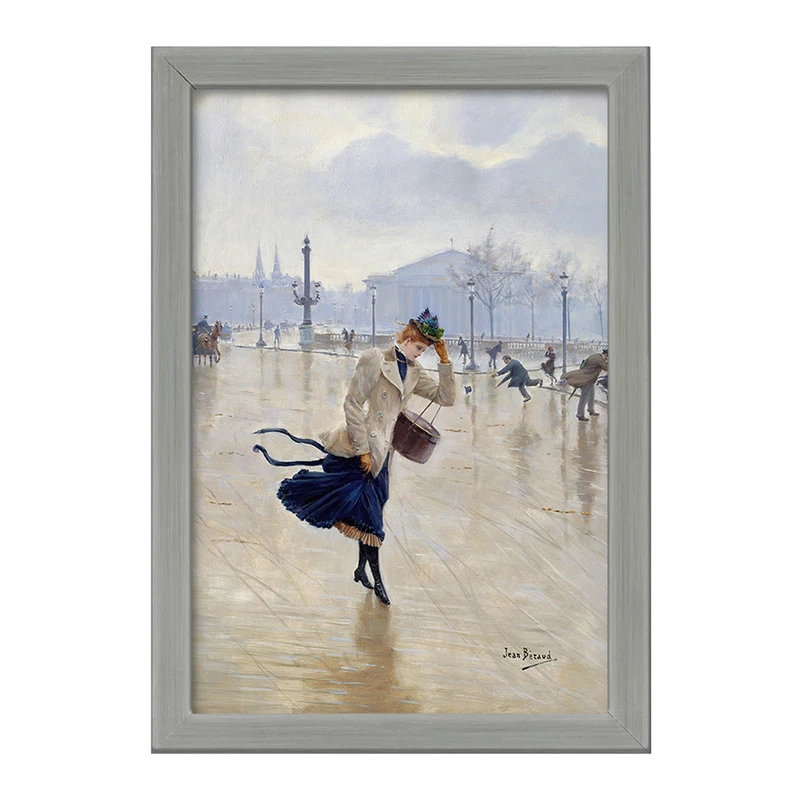 تابلو خندالو طرح نقاشی روز بادی، میدان د لا کنکورد اثر ژان برو کد F12346