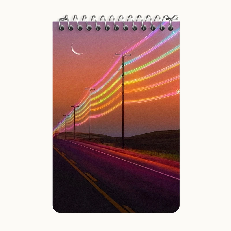 دفتر یادداشت 50 برگ خندالو طرح جاده بی انتها کد F6445