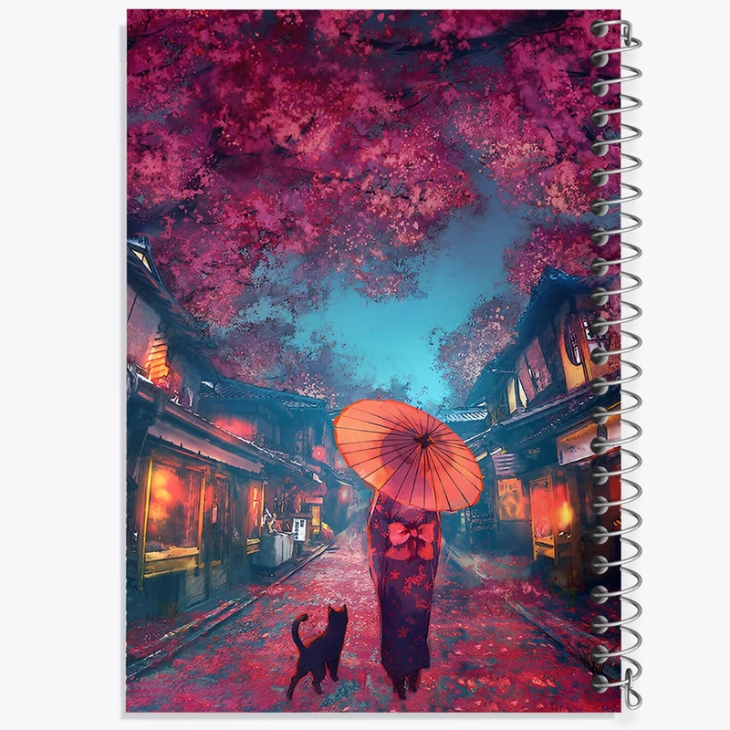 دفتر طراحی 50 برگ خندالو طرح دختر زاپنی کد F9328