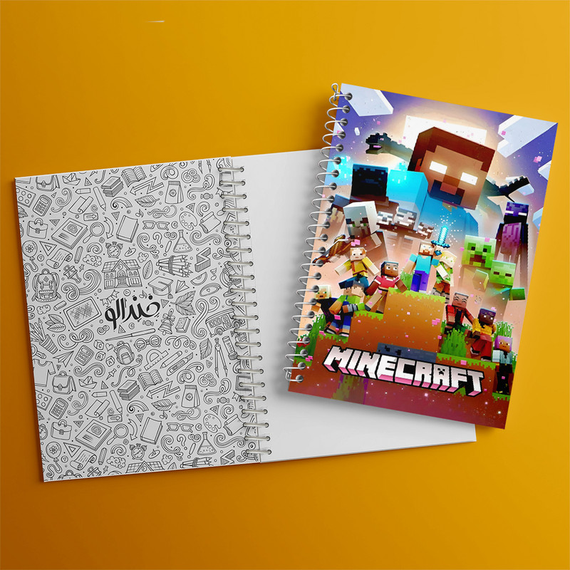 دفتر مشق 50 برگ خندالو طرح ماینکرافت (Minecraft) کد F14388