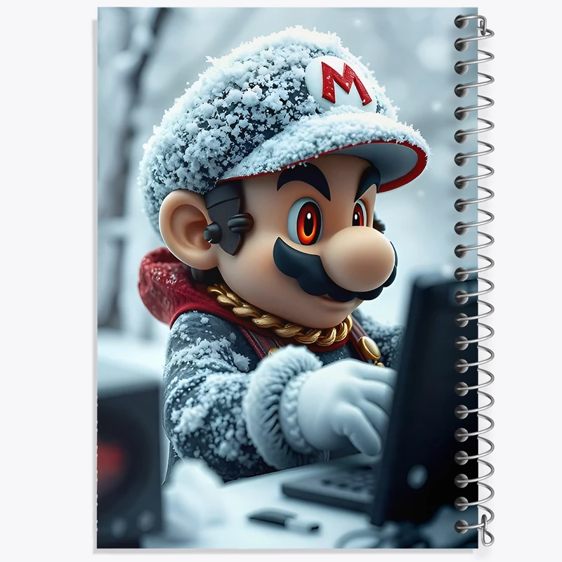 دفتر طراحی 50 برگ خندالو طرح سوپر ماریو (Super Mario) کد F12024