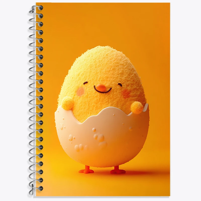 دفتر زبان دوخط 50 برگ خندالو طرح جوجه کیوت کد F11416