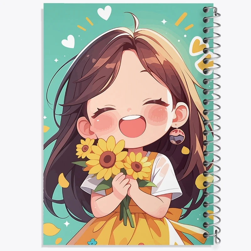 دفتر طراحی 50 برگ خندالو طرح دخترانه کیوت کد F2306