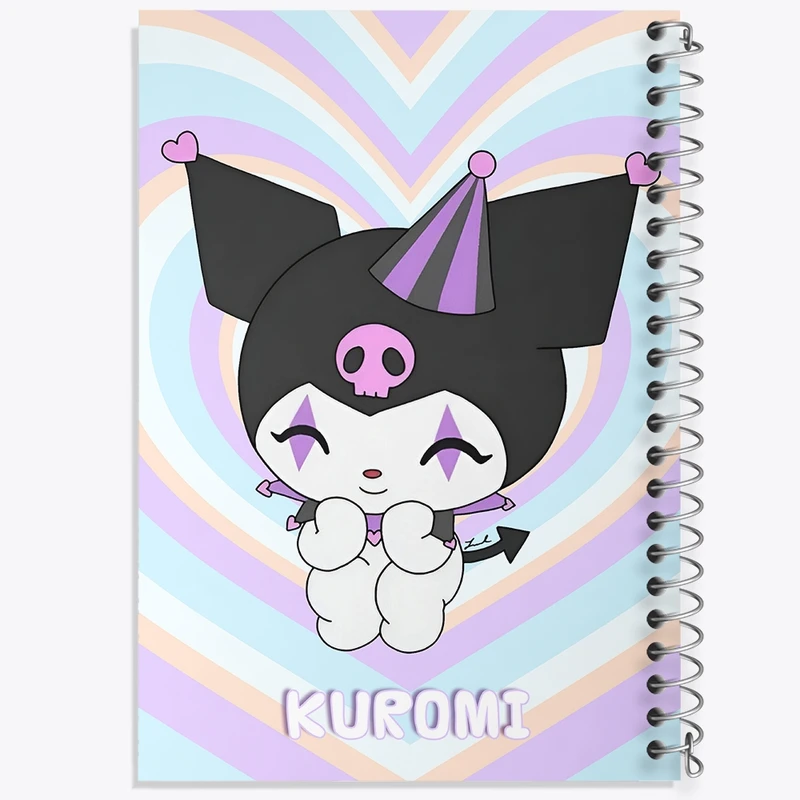 دفتر ژورنال نویسی 50 برگ خندالو مدل نقطه ای طرح کرومی (Kuromi) کد N9009