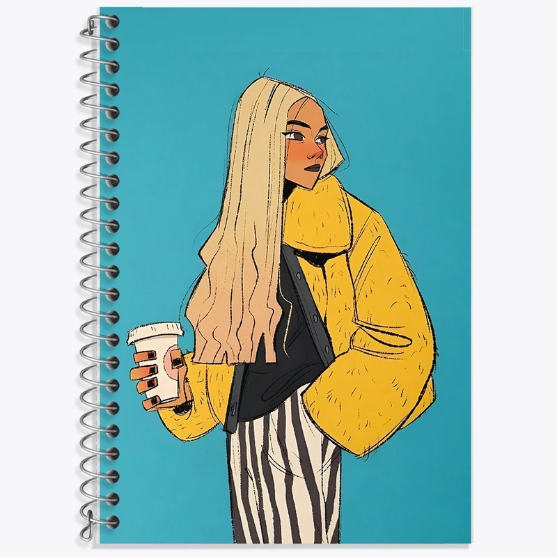 دفتر زبان 50 برگ خندالو مدل سه خط طرح دخترانه کد F10961