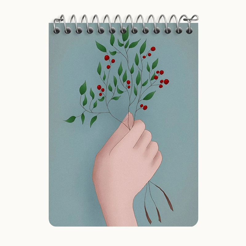 دفتر یادداشت 50 برگ خندالو طرح دسته ی گل کد N8184