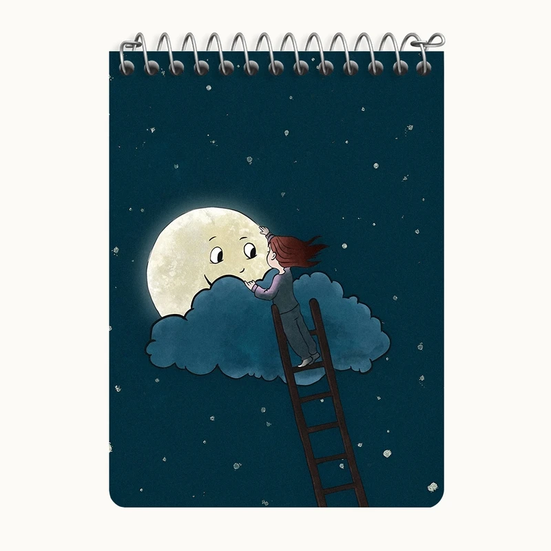 دفتر یادداشت 50 برگ خندالو طرح دختر و ماه کد N6269