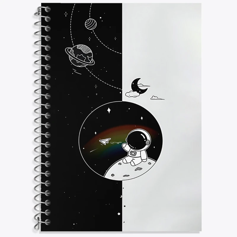 دفتر زبان 50 برگ خندالو طرح فضانورد کد F3788