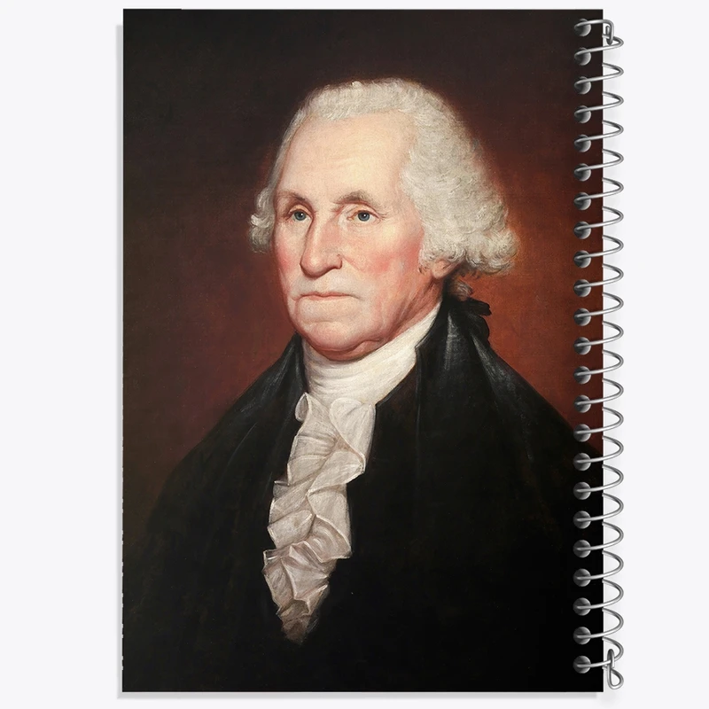 دفتر شطرنجی 50 برگ خندالو طرح نقاشی جورج واشنگتن اثر رامبراند پیل کد F12274