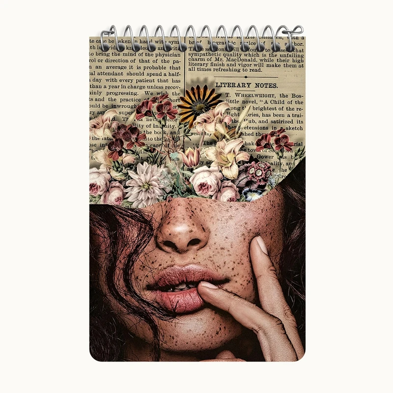 دفتر یادداشت 50 برگ خندالو طرح دختر و گل کد F10707