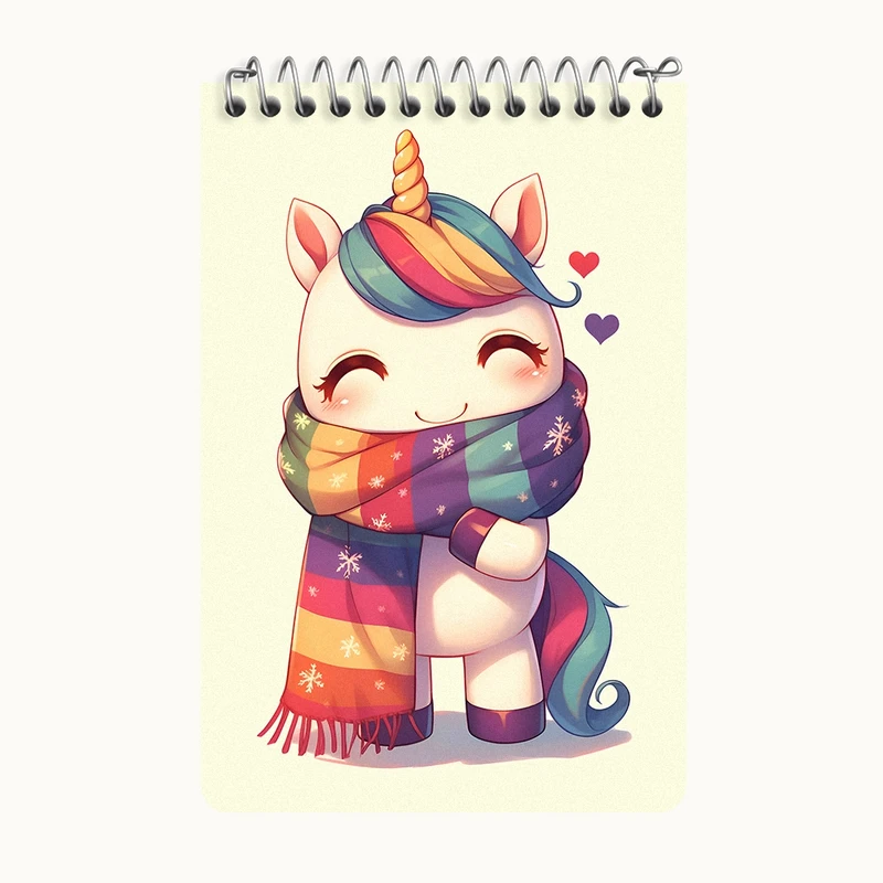 دفتر یادداشت 50 برگ خندالو طرح اسب تک شاخ کد F9368