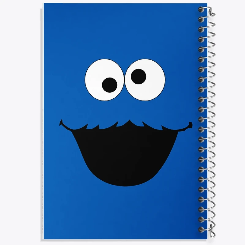 دفتر طراحی 50 برگ خندالو طرح شکلک بامزه ی آبی کد N5205