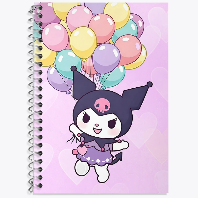 دفتر زبان 50 برگ خندالو مدل دو خط طرح کرومی (Kuromi) کد N8965