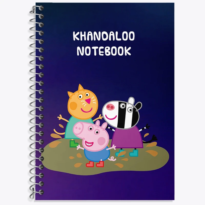 دفتر زبان 50 برگ خندالو مدل سه خط طرح انیمیشن پپا پیگ (Peppa Pig) کد N9234