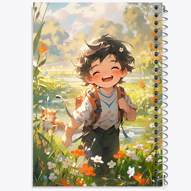 دفتر ژورنال نویسی 50 برگ خندالو مدل نقطه ای طرح پسر بازیگوش کد F10992