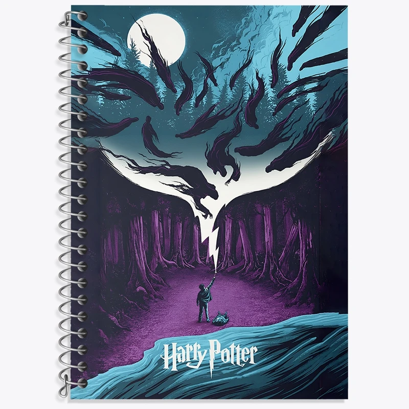 دفتر زبان 50 برگ خندالو مدل سه خط طرح هری پاتر (Harry Potter) کد F4447