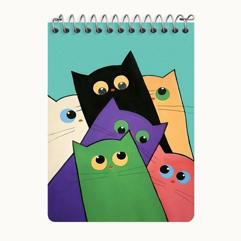 دفتر یادداشت 50 برگ خندالو طرح گربه های رنگی کد N6791