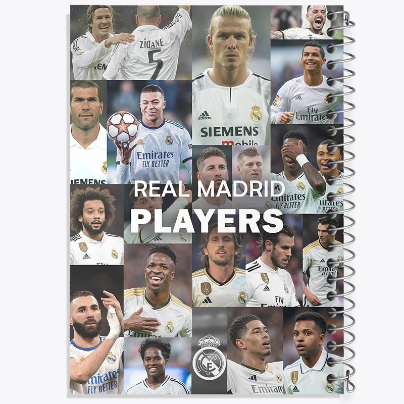 دفتر طراحی 50 برگ خندالو طرح بازیکن های رئال مادرید (Real Madrid) کد N9172