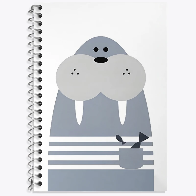 دفتر زبان 50 برگ خندالو مدل سه خط طرح شیر دریایی بامزه کد F3168