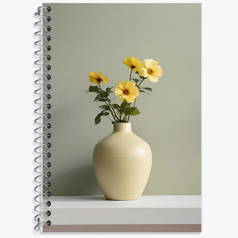 دفتر نت موسیقی 50 برگ خندالو طرح گلدان گل کد F11189