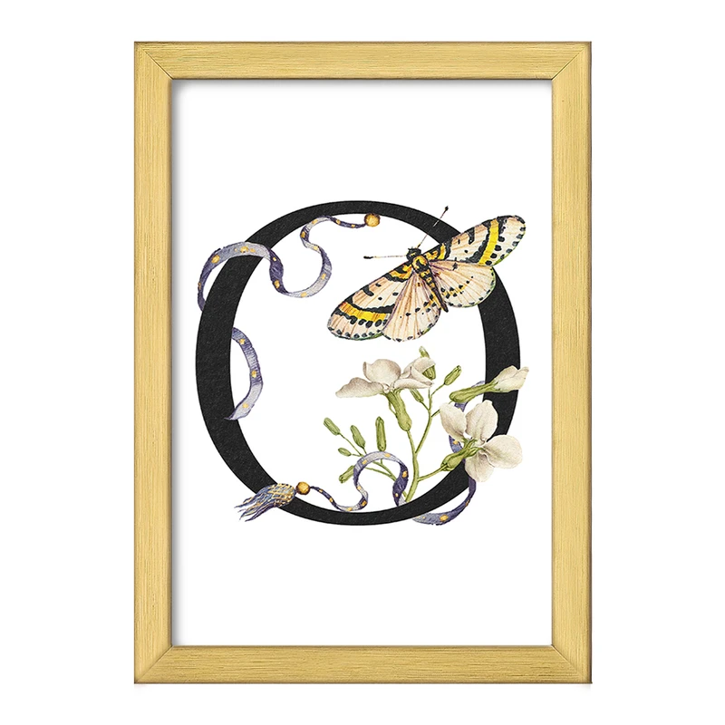 تابلو خندالو طرح پروانه و حرف O کد F2816