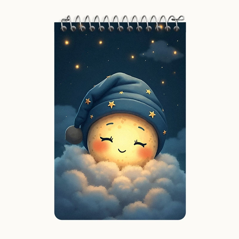 دفتر یادداشت 50 برگ خندالو طرح ماه کیوت کد F7149