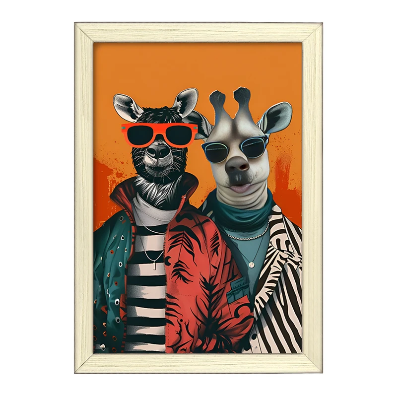 تابلو خندالو طرح زرافه و لامای بامزه کد F11764