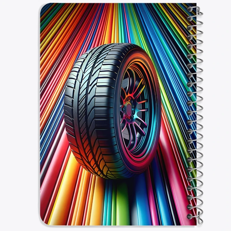دفتر یادداشت 50 برگ خندالو طرح لاستیک ماشین کد F4354