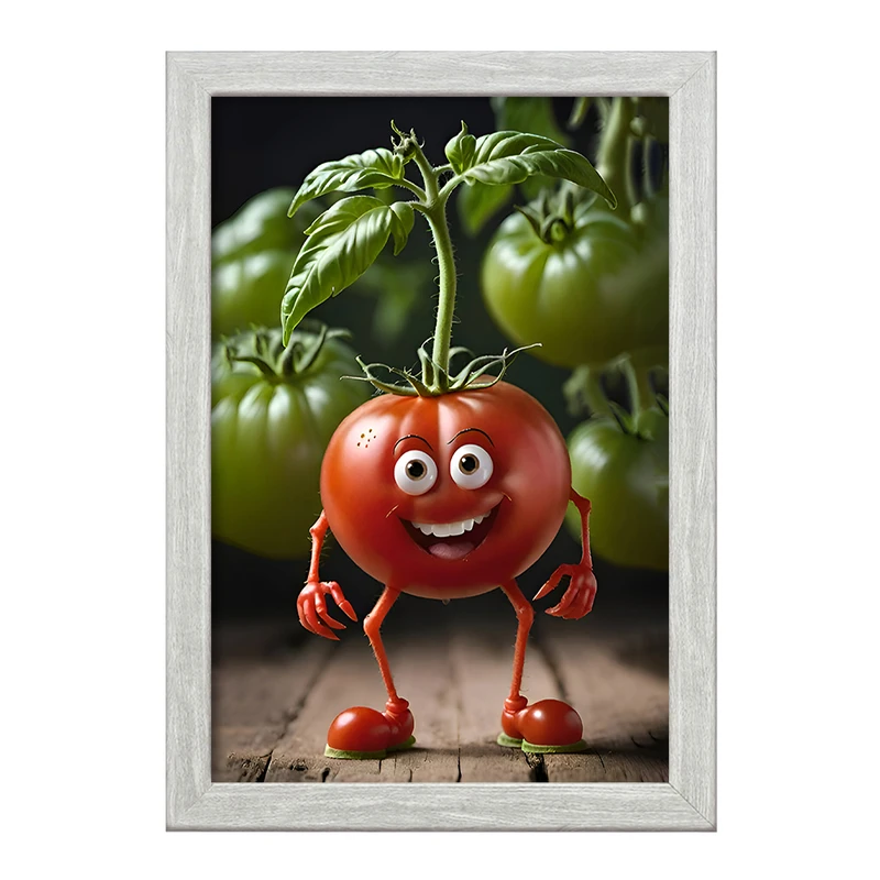 تابلو خندالو طرح گوجه فرنگی بامزه کد F7506