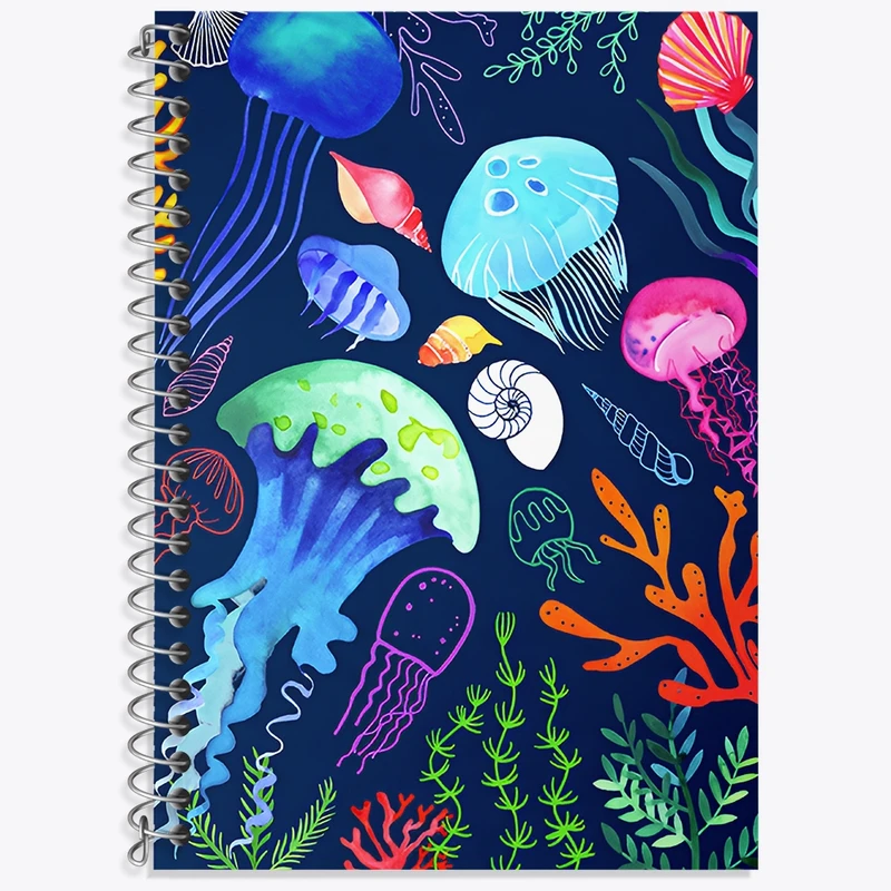 دفتر زبان 50 برگ خندالو مدل سه خط طرح عروس دریایی کد N6893