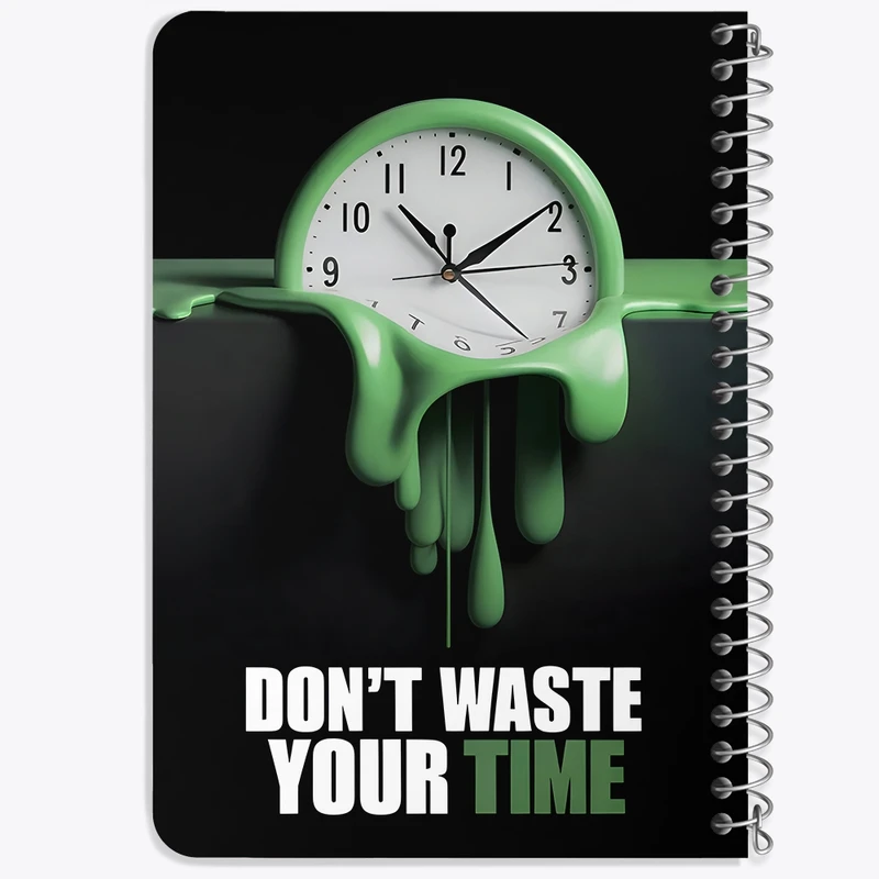 دفتر یادداشت 50 برگ خندالو طرح Don't Waste Your Time کد F10615