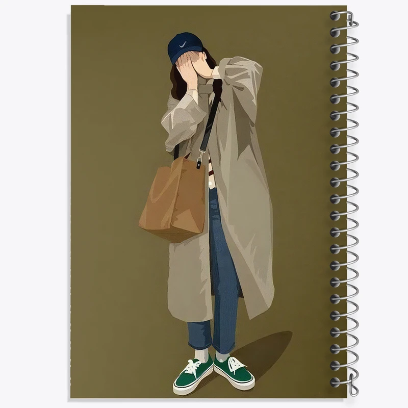 دفتر مشق 50 برگ خندالو طرح دخترانه مینیمال کد F3259