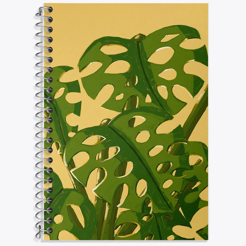 دفتر زبان 50 برگ خندالو مدل دو خط طرح برگ حصیری کد F14133