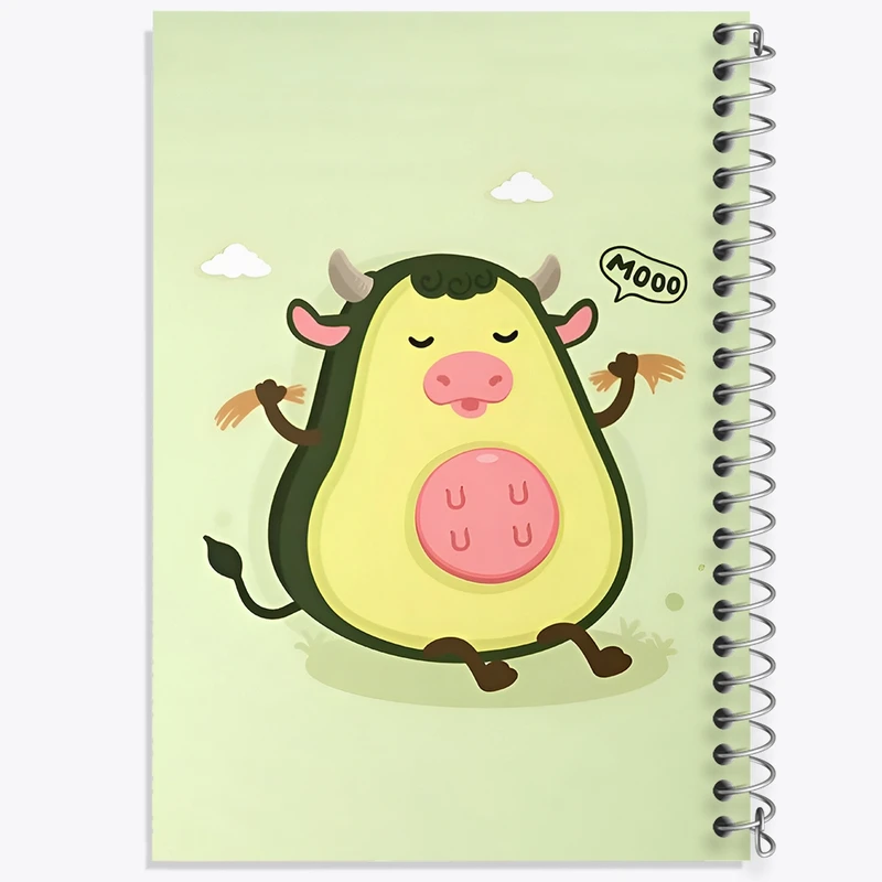 دفتر طراحی 50 برگ خندالو طرح آووکادو بامزه کد N5062