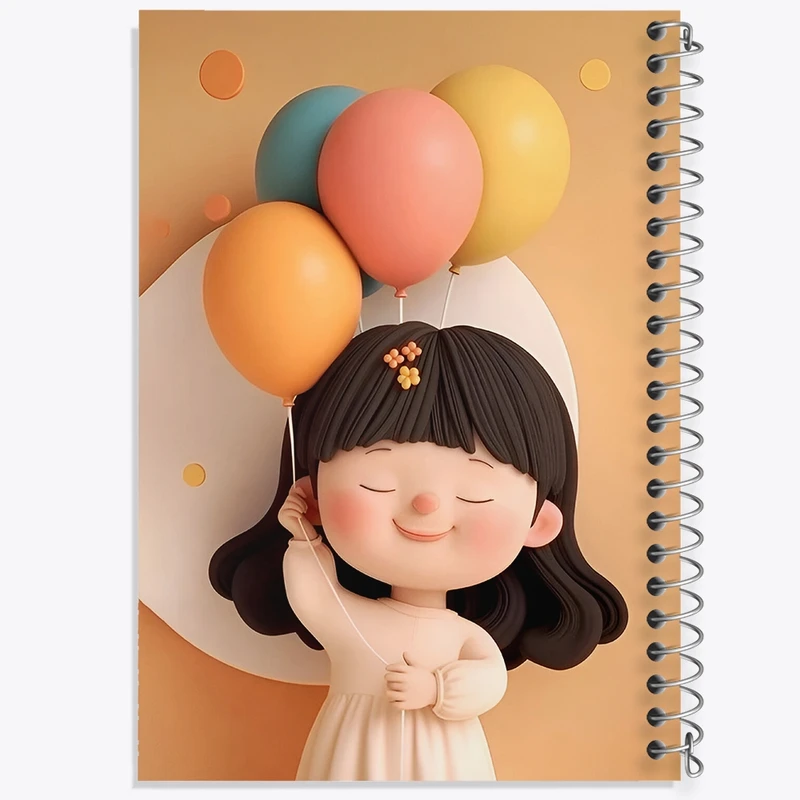 دفتر ژورنال نویسی 50 برگ خندالو مدل نقطه ای طرح دخترانه فانتزی کد N8442