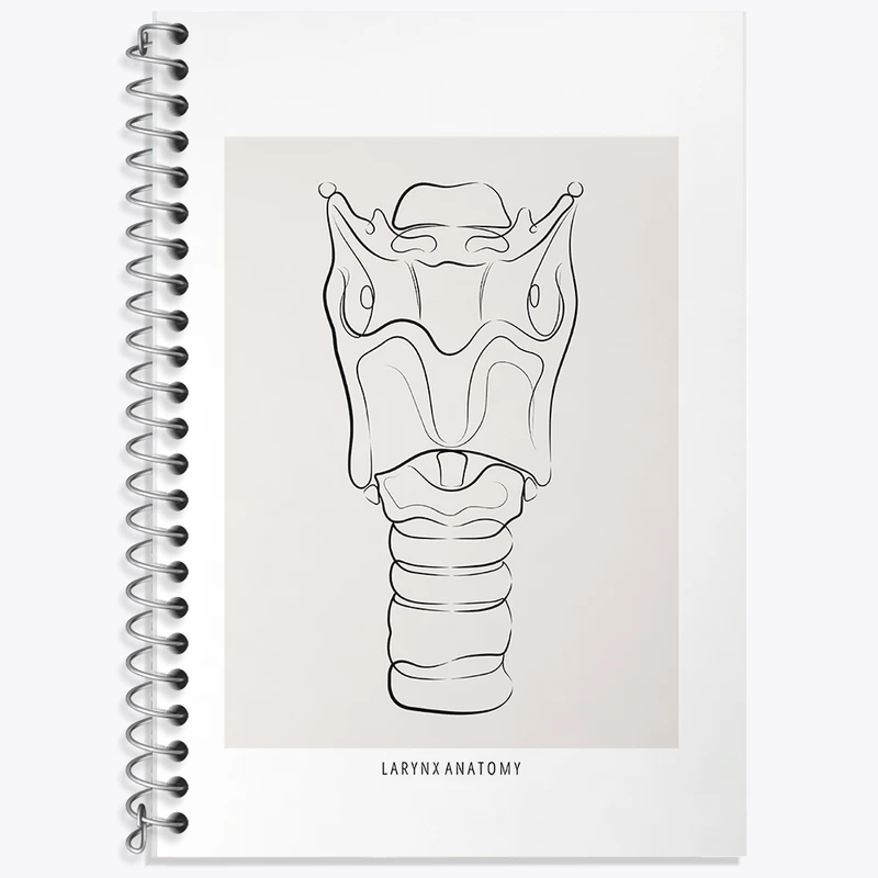 دفتر زبان دوخط 50 برگ خندالو طرح آناتومی حنجره (Larynx Anatomy) کد F13908