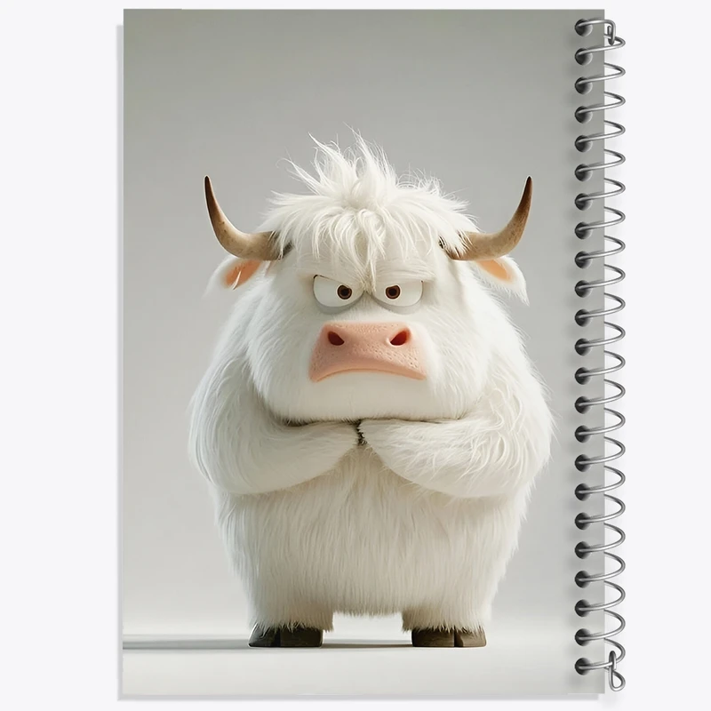 دفتر طراحی 50 برگ خندالو طرح گاو عصبانی کد N5856