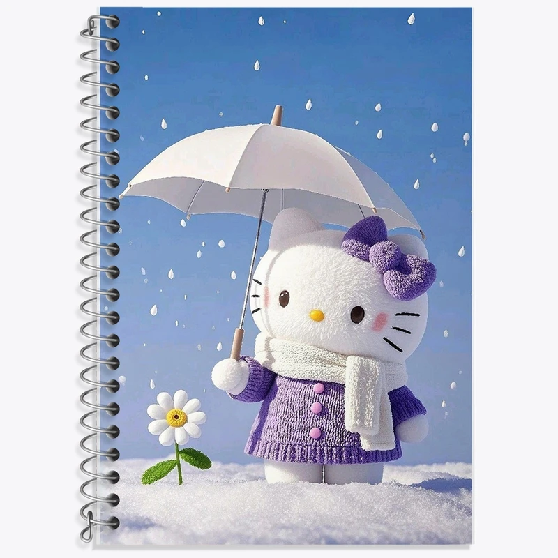 دفتر زبان 50 برگ خندالو مدل سه خط طرح هلو کیتی کد F10310