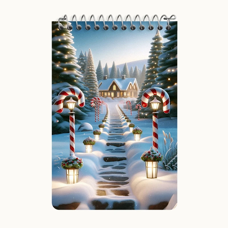 دفتر یادداشت 50 برگ خندالو طرح کلبه ی برفی کد F8289