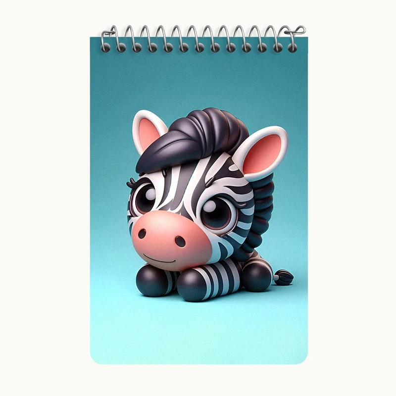 دفتر یادداشت 50 برگ خندالو طرح گورخر بامزه کد F8413