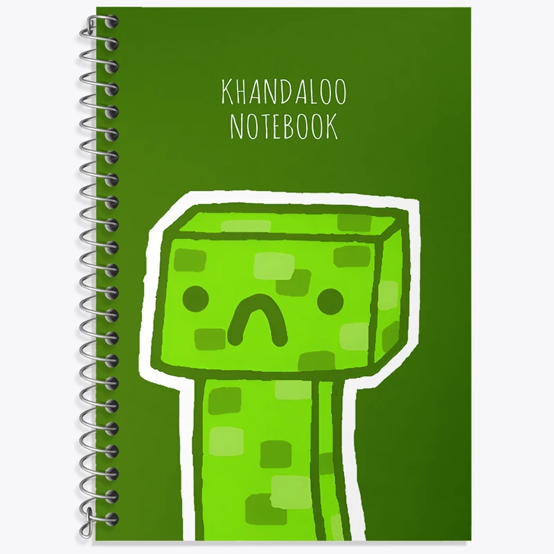 دفتر زبان 50 برگ خندالو مدل دو خط طرح بازی ماینکرافت (Minecraft) کد N8687