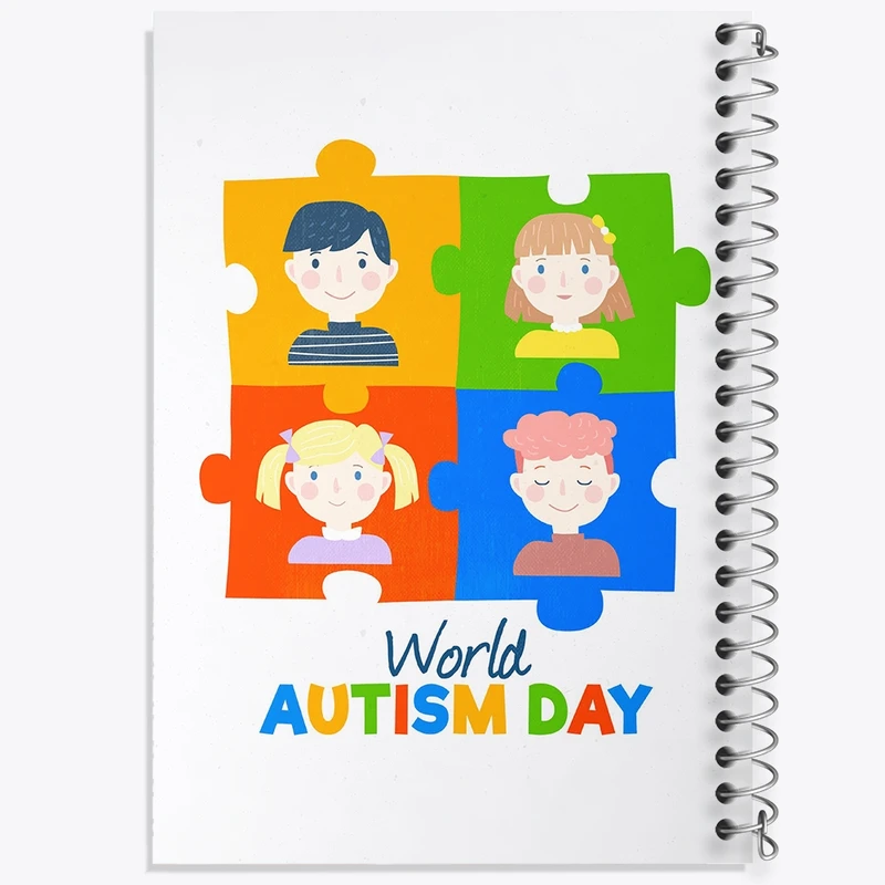 دفتر طراحی 50 برگ خندالو طرح اتیسم Autism کد 26748
