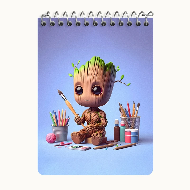 دفتر یادداشت 50 برگ خندالو طرح گروت (Groot) کد N5155